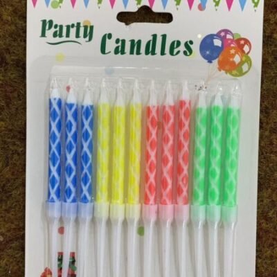 MULTICOLOUR CANDLE 12PCS PACK