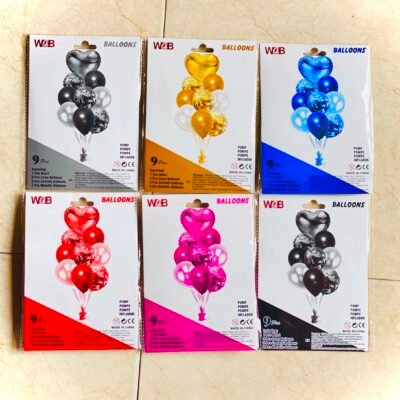 9PCS Theme Balloons | 6 Vibrant Colors for Party Decorations