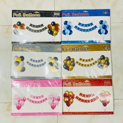 Banner Theme Foil Balloons | 6 Color Options for Stunning Party Decor