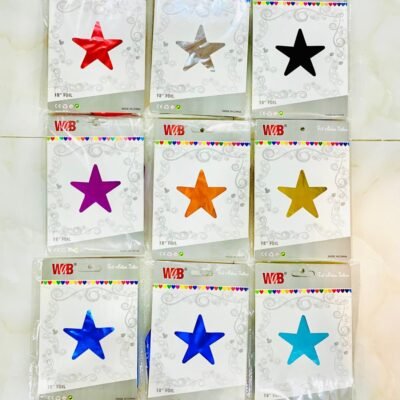 STAR FOIL BALLOON 9 COLOUR 5PCS PACK