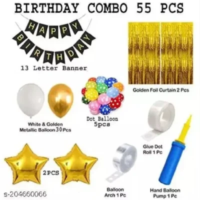 55PCS Theme Decoration Set | 6 Color Options for Stunning Celebrations