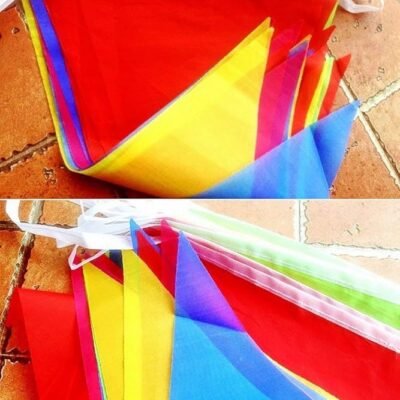 Colorful Party Hanging Flags | 10PC Laari  Pack for Festive Decorations