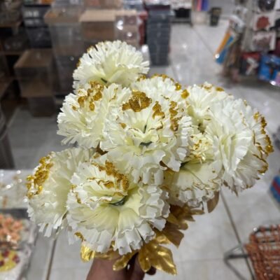 Sparkling Glitter Carnation Flower Bunch | Elegant & Long-Lasting Décor