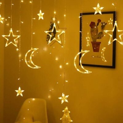 Led Moon Star Curtain Light Decoration|Party Decoration