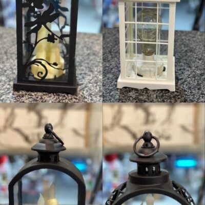 Decorative Hanging Lantern 12”High Plastic Lantern Holder Battery Powered