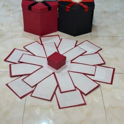Hexagonal Chocolate Box | Elegant & Stylish | Red & Black