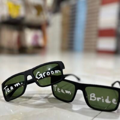Elegant Black Glasses Bride & Groom Team – Unique Wedding Photo Props