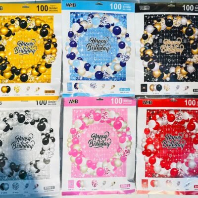 100 Pcs Party Theme Set | 6 Vibrant Colors | Complete Event Decoration Kit