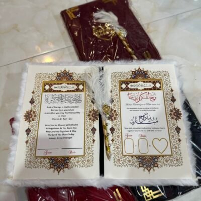 Fur Nikkah Booklet | Elegant Islamic Wedding Nikah Nama with Soft Fur Cover
