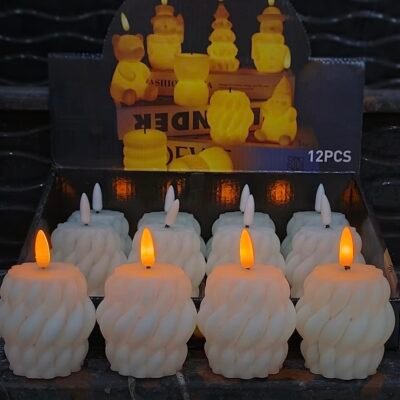 Decorative LED Pillar Candles | Modern Aesthetic Knot Ball & Swirl Candle