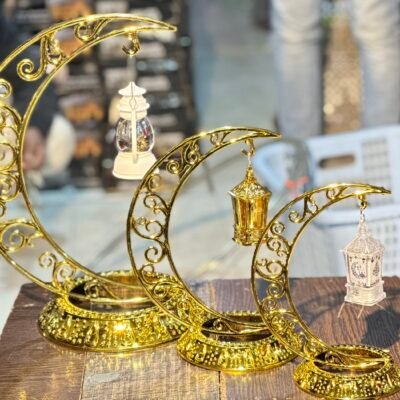 Moon Lamp with LED Candle | Elegant Ramadan & Home Décor Light