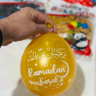 Ramadan Printed Balloons Black & Golden | 100pc pack | Islamic Party & Home Decoration