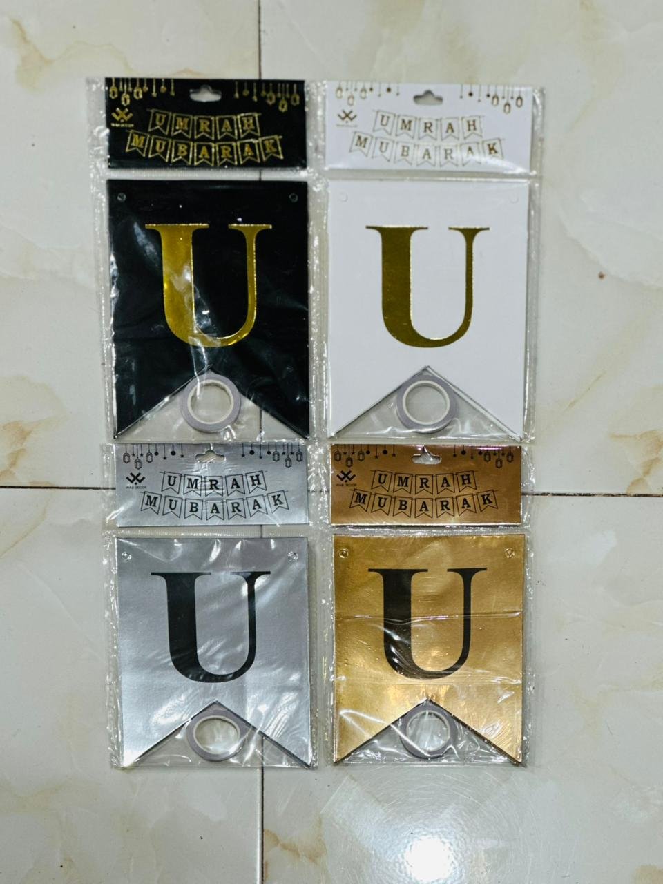 Elegant Umrah Mubarak Card Banners  Islamic Decoration Banner for Umrah Celebration & Gift Packing